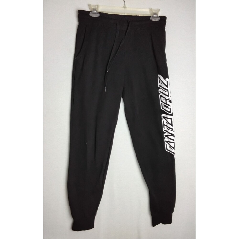 Santa Cruz Sweatpants Joggers Mens Small Black Fleece Logo Skateboarding